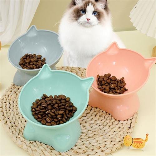Plastic Cat Food Bowl With High Base