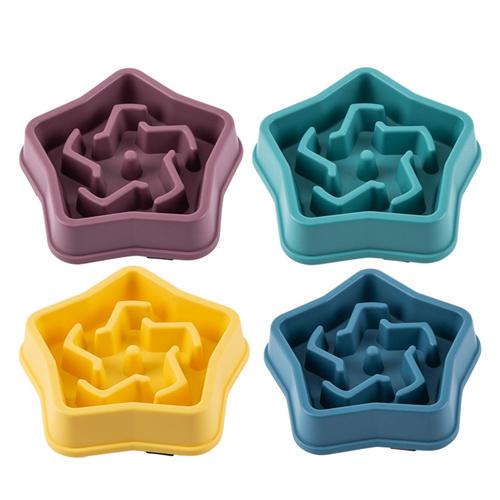 Star Shape Plastic Dog Bowl Dog Slow Feeder